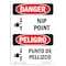Signmission OSHA Danger Sign, Nip Point, 24in X 18in Rigid Plastic, 18" W, 24" L, Bilingual Spanish OS-DS-P-1824-VS-1456 - alternate 1